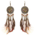 Fashionable Long Feathered Tassel Earrings